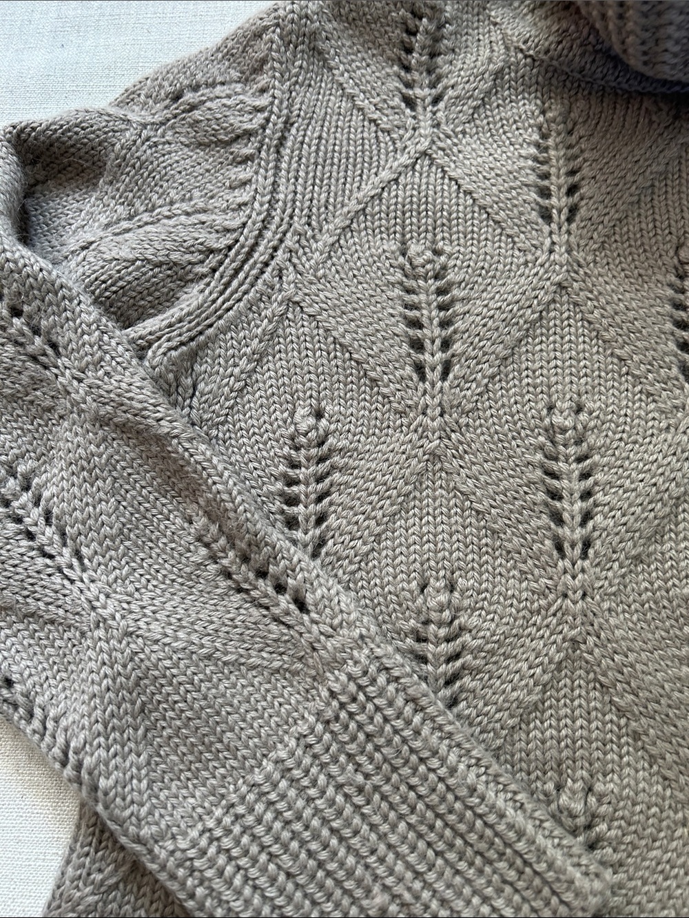 Mira Flores Chunky Knit Alpaca Turtleneck Sweater Women's Size Small Taupe - Picture 3 of 9